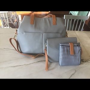 Milkmaid Olivia Grey and Plaid Diaper Bag